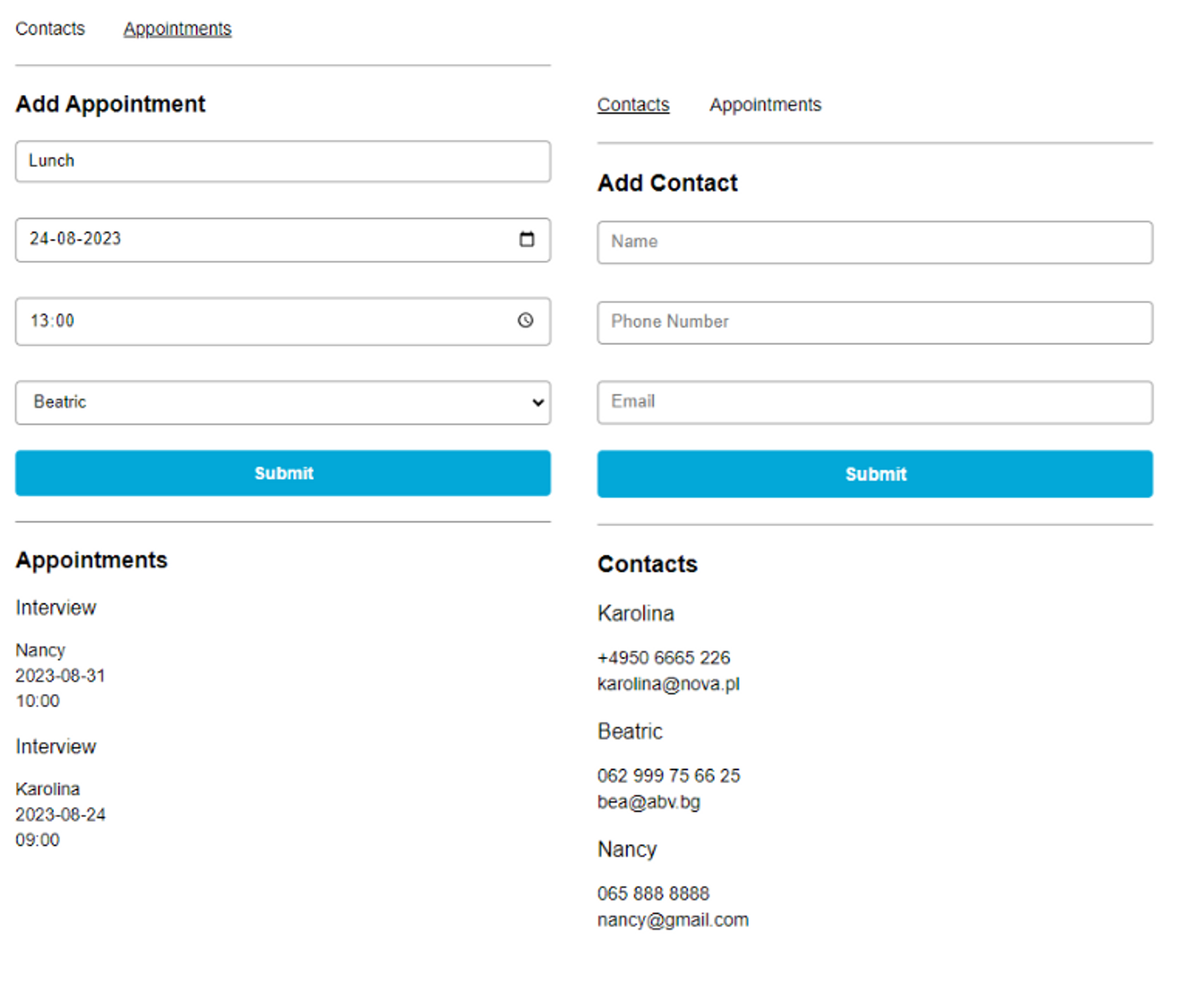 React Redux Appointment Booking System